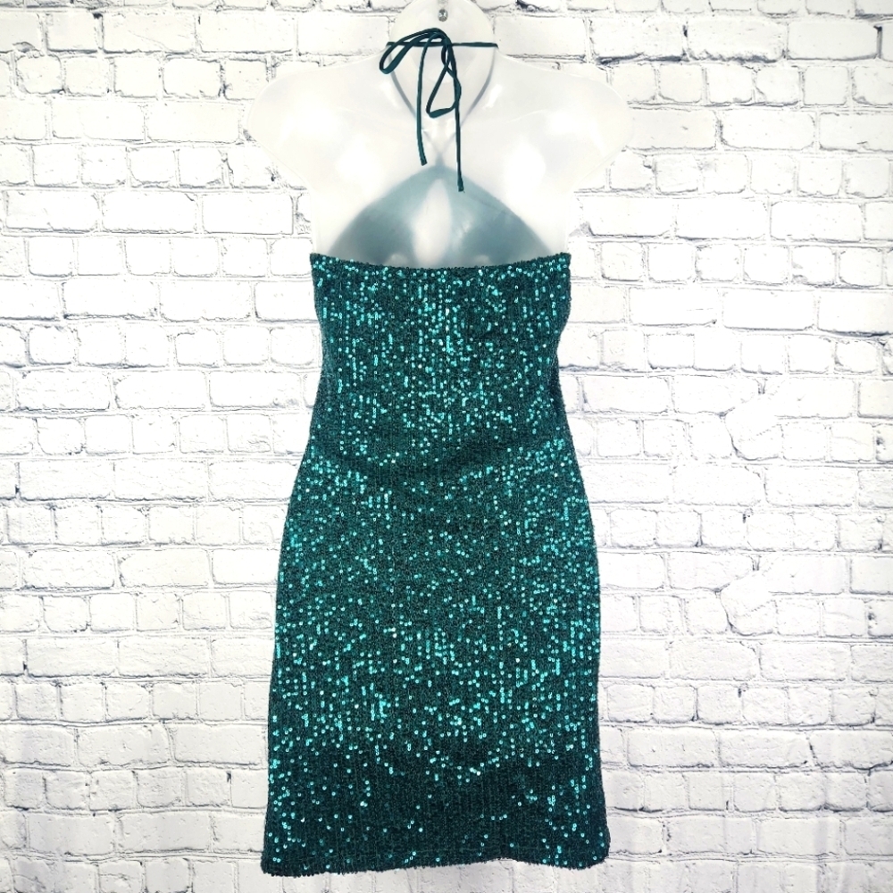 SO Size XS Sequined Halter Mini Dress - Picture 4 of 6